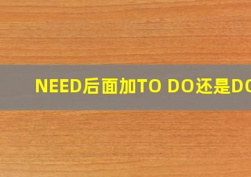 NEED后面加TO DO还是DOING